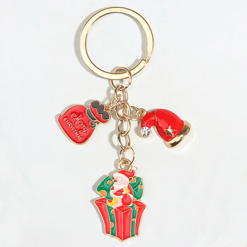 Wholesale 10PCS Christmas Tree Zinc Alloy Keychain